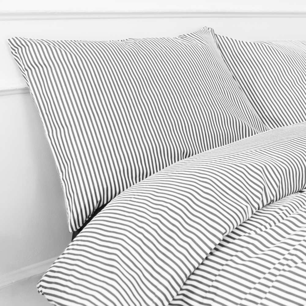 Bettwäsche set "Grey stripe“. Bettwäsche Baumwolle, 140x200 cm