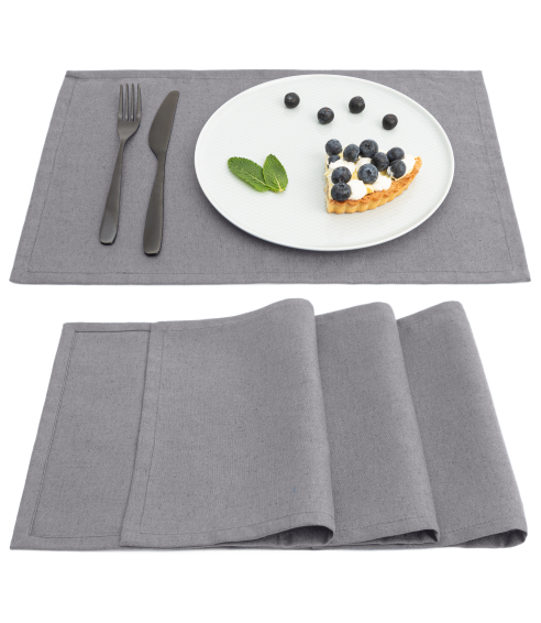 Tischset „Linen grey“ 4 stk.. Tischdecke aus Leinen