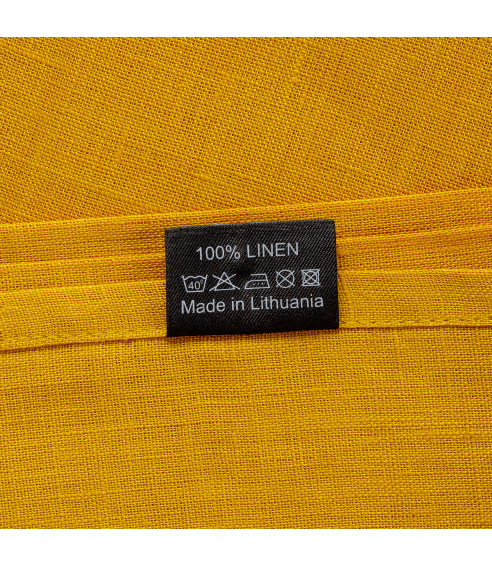 Leinen Tischdecke „Linen yellow“. Tischdecke aus Leinen