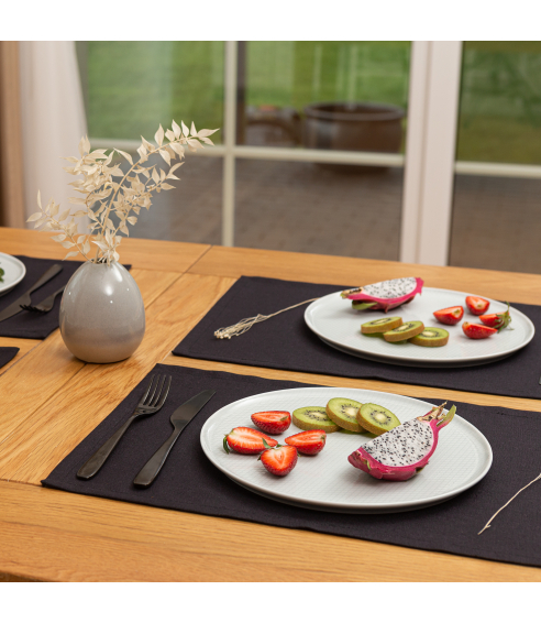 Tischset „Linen black“ 4 stk.. Tischdecke aus Leinen