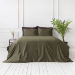 Premium satin bettwäsche set "Moss green". Bettwäsche aus Satin, 140x200 cm