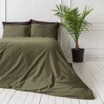 Premium satin bettwäsche set "Moss green". Bettwäsche aus Satin, 140x200 cm