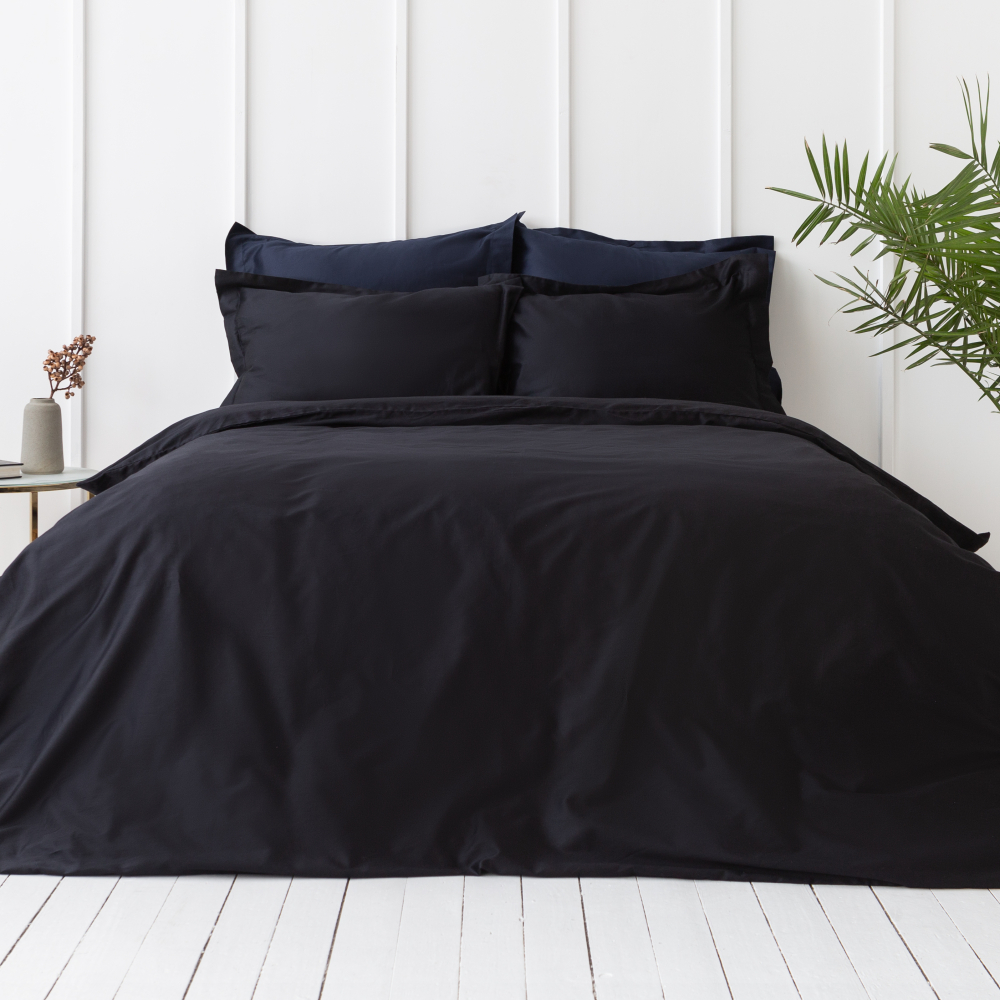 Premium satin bettwäsche set "Midnight". Bettwäsche aus Satin, 135/140x200 cm, 200x200 cm, 200x220 cm