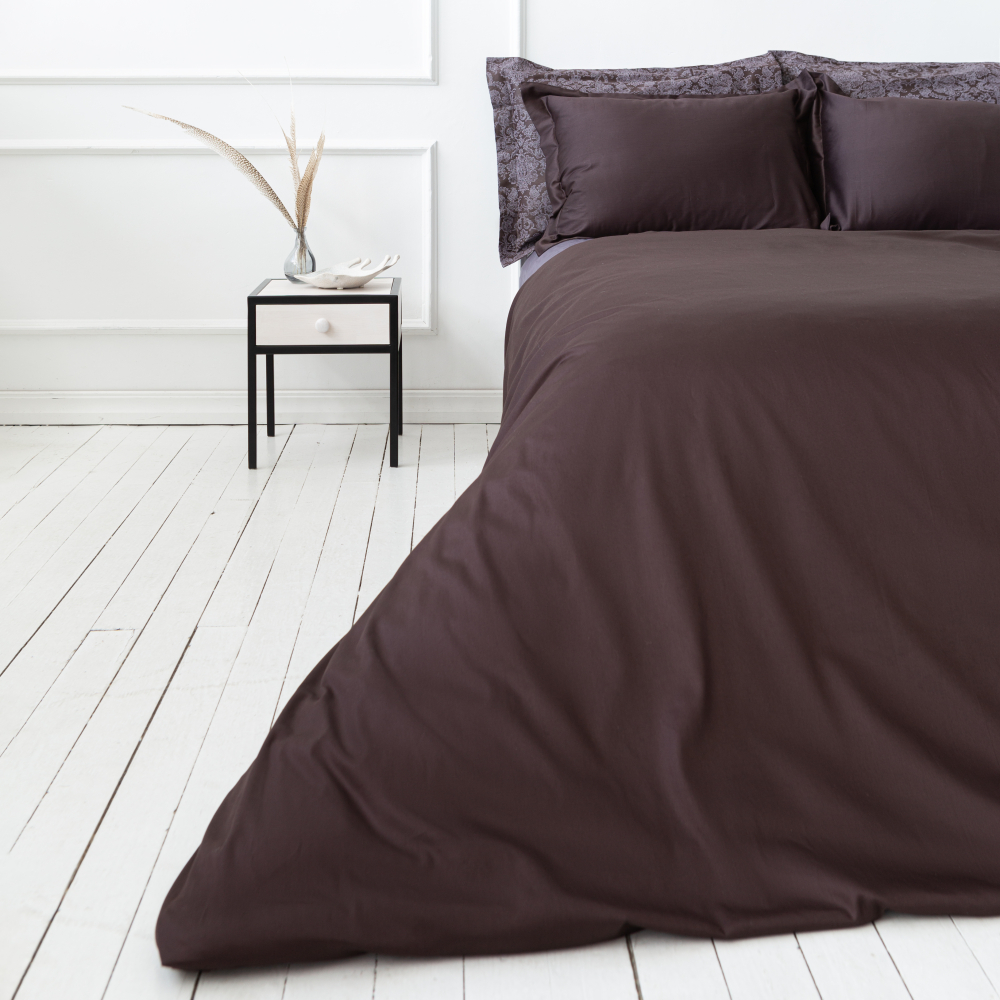 Premium satin bettwäsche set "Chocolate". Bettwäsche aus Satin, 140x200 cm, 200x200 cm, 200x220 cm