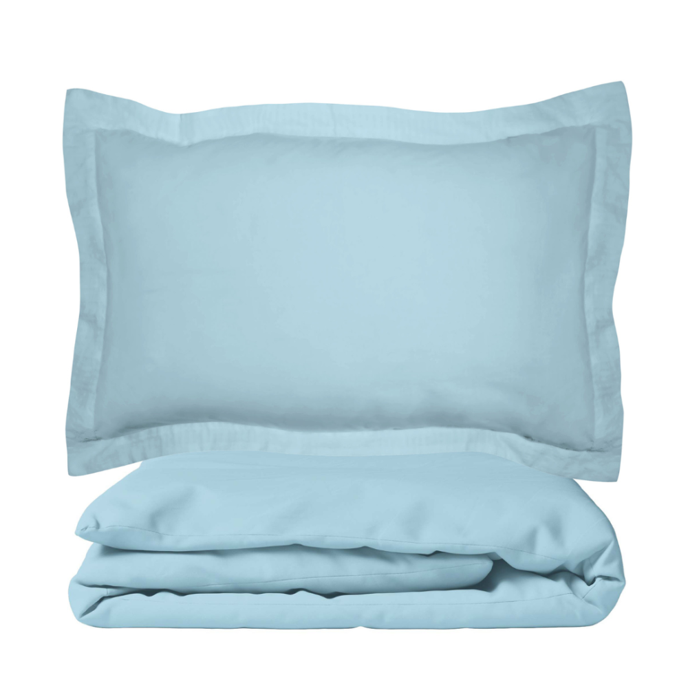 Premium satin bettwäsche set "Ice blue". Bettwäsche aus Satin, 200x200 cm, 200x220 cm