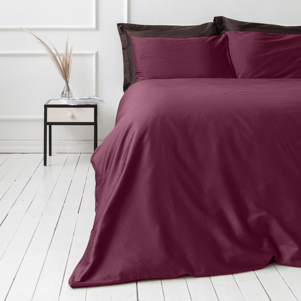 Premium satin bettwäsche set "Cherry". Bettwäsche aus Satin, 135/140x200 cm, 180x200 cm, 200x200 cm, 200x220 cm