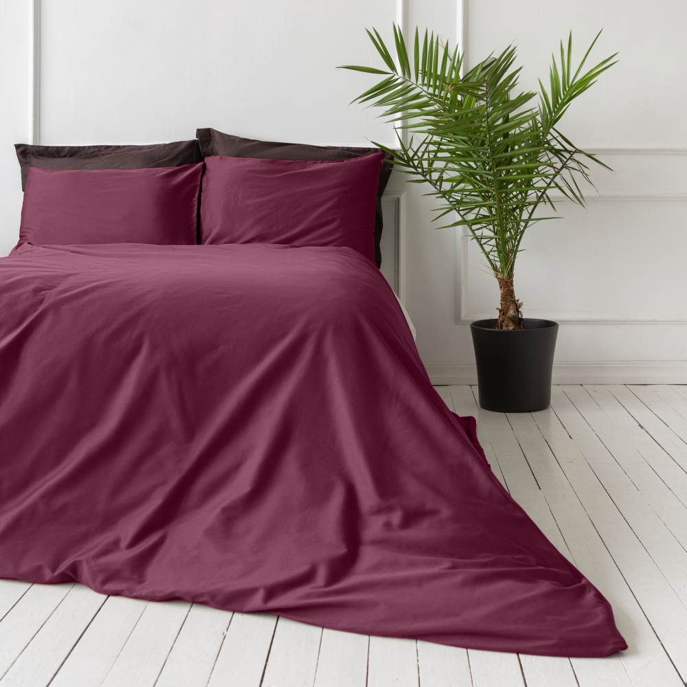 Premium satin bettwäsche set "Cherry". Bettwäsche aus Satin, 135/140x200 cm, 180x200 cm, 200x200 cm, 200x220 cm