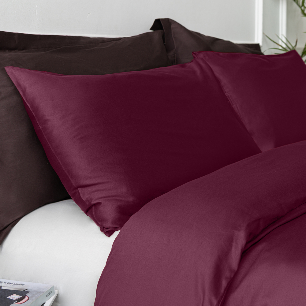 Premium satin bettwäsche set "Cherry". Bettwäsche aus Satin, 135/140x200 cm, 180x200 cm, 200x200 cm, 200x220 cm