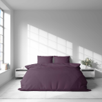 Premium satin bettwäsche set "Plum glow". Bettwäsche aus Satin, 135/140x200 cm, 200x200 cm, 200x220 cm, 220x240 cm. Subtiles dunkelviolettes bettwäsche-set, das perfekt zu jedem interieur passt